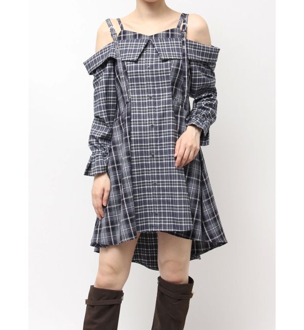 dazzlin「レイヤードイレヘムシャツワンピース」|ワンピース|