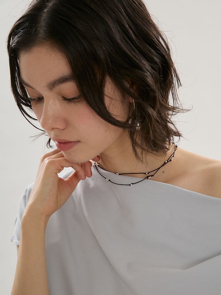 emmi atelier「2wayサテンコードネックレス」|ネックレス|