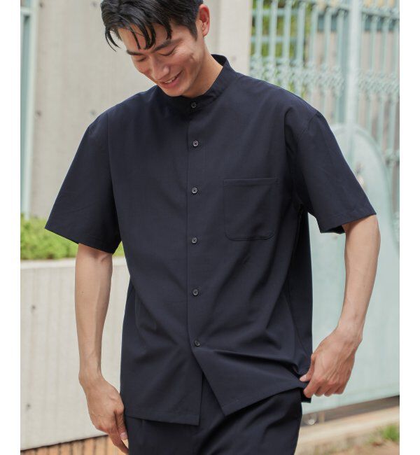 ikka「【セットアップ対応】Reflax(R) リラックスバンドカラーシャツ」|シャツ・ブラウス|