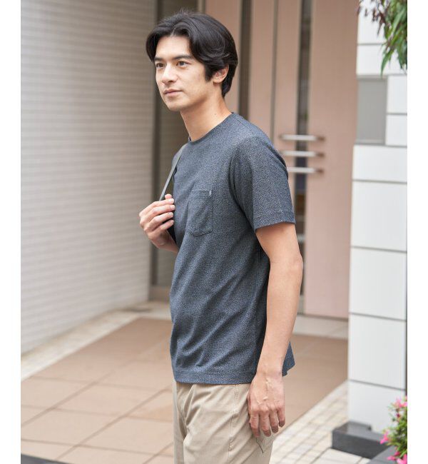 ikka「冷感DRYメランジ梨地Tシャツ」|Tシャツ・カットソー|