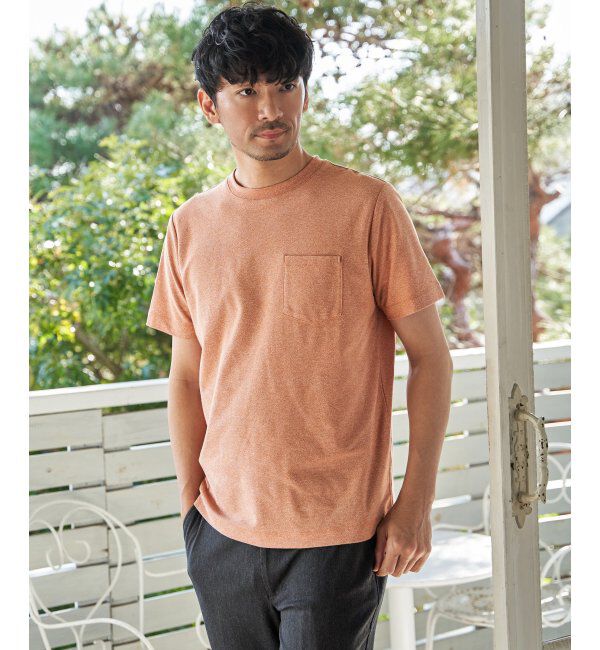 ikka「冷感DRYメランジ梨地Tシャツ」|Tシャツ・カットソー|