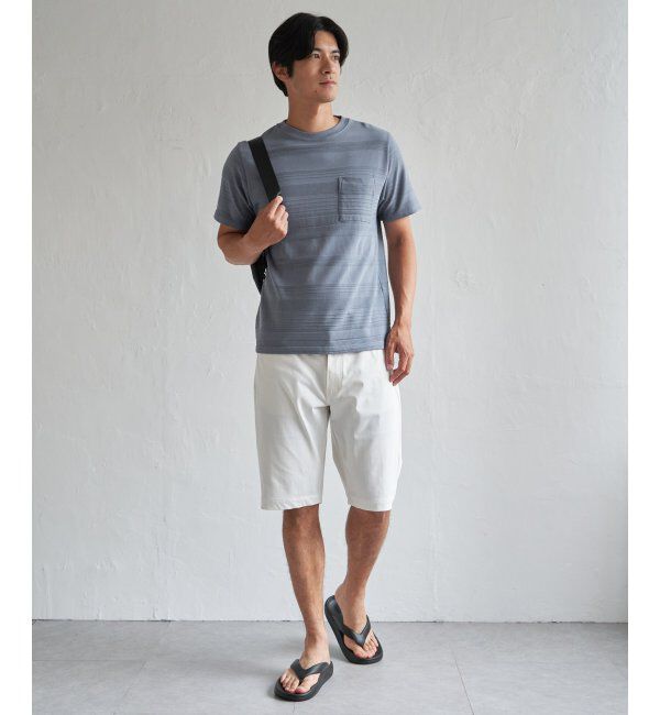 IKKA LOUNGE「冷感リップルボーダーT」|Tシャツ・カットソー|