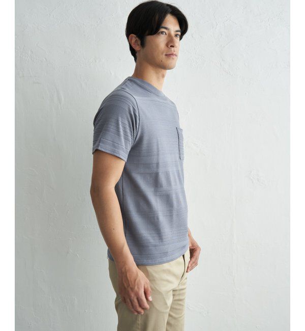 IKKA LOUNGE「冷感リップルボーダーT」|Tシャツ・カットソー|