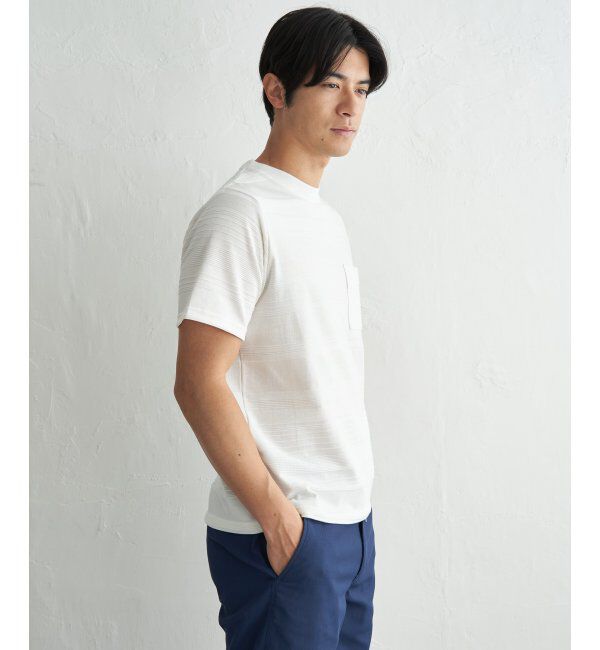 IKKA LOUNGE「冷感リップルボーダーT」|Tシャツ・カットソー|