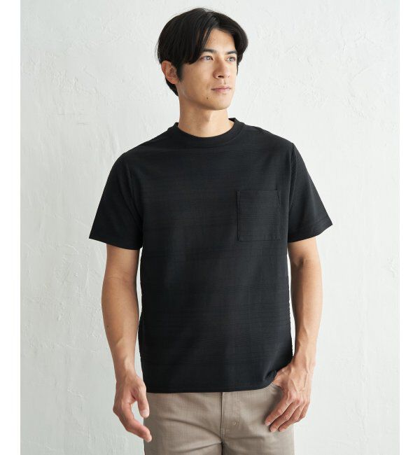 IKKA LOUNGE「冷感リップルボーダーT」|Tシャツ・カットソー|