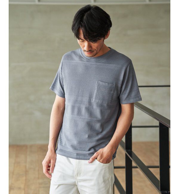 IKKA LOUNGE「冷感リップルボーダーT」|Tシャツ・カットソー|