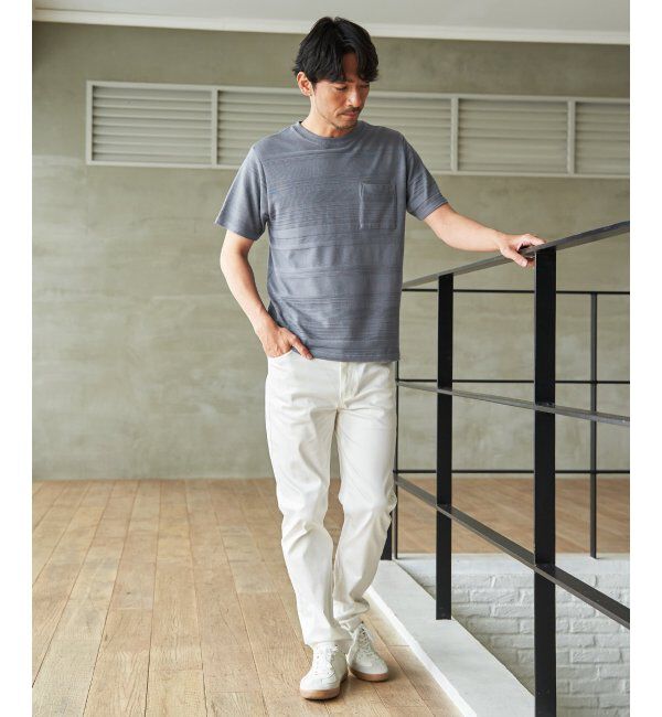 IKKA LOUNGE「冷感リップルボーダーT」|Tシャツ・カットソー|