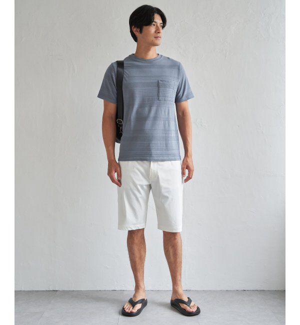 IKKA LOUNGE「冷感リップルボーダーT」|Tシャツ・カットソー|