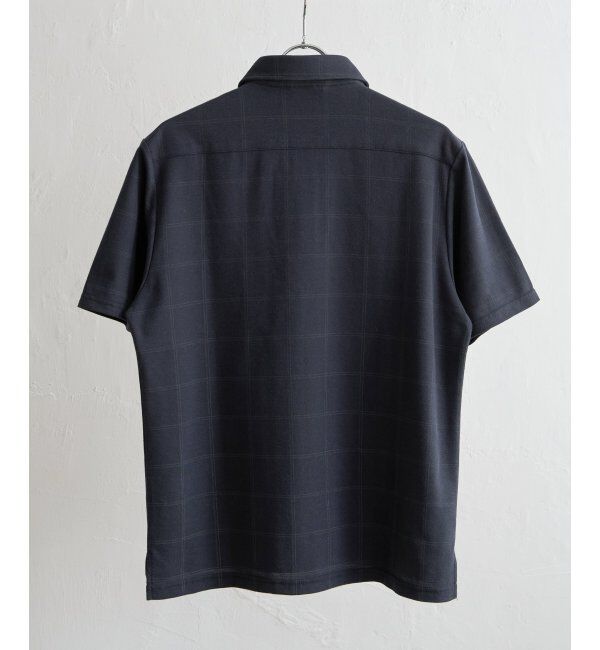 IKKA LOUNGE「冷感ウィンドウペンチェックプリントポロシャツ」|Tシャツ・カットソー|
