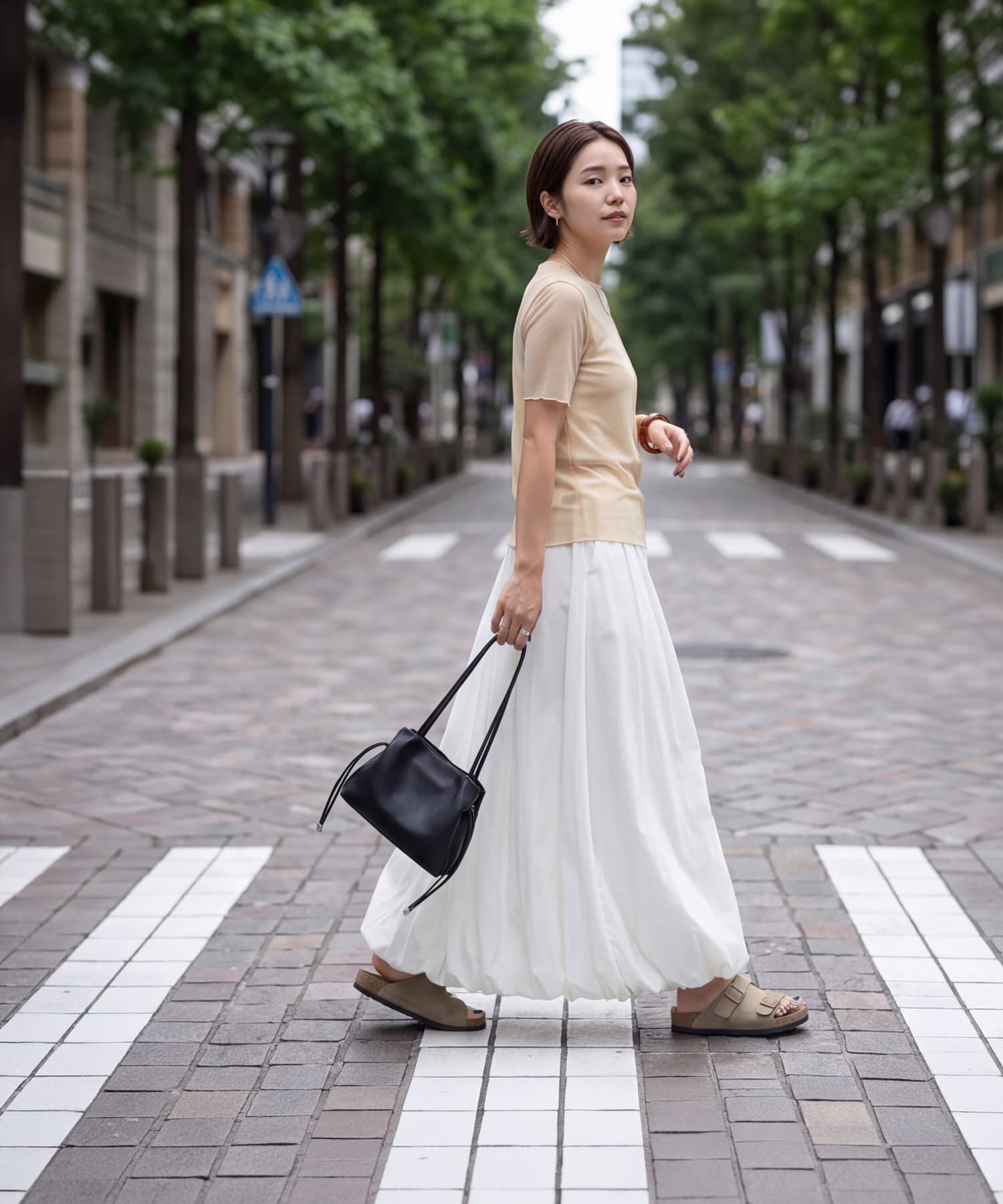 STYLE DELI「トリミング半袖シアートップス」|Tシャツ・カットソー|