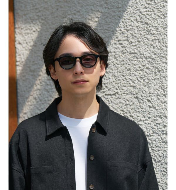  「【WEB限定】SUNCUTGlasses/UV100%CUT ウェリントン型サングラス | カラーレンズ 太縁 紫外線対策 UVカット」|サングラス|ブラック