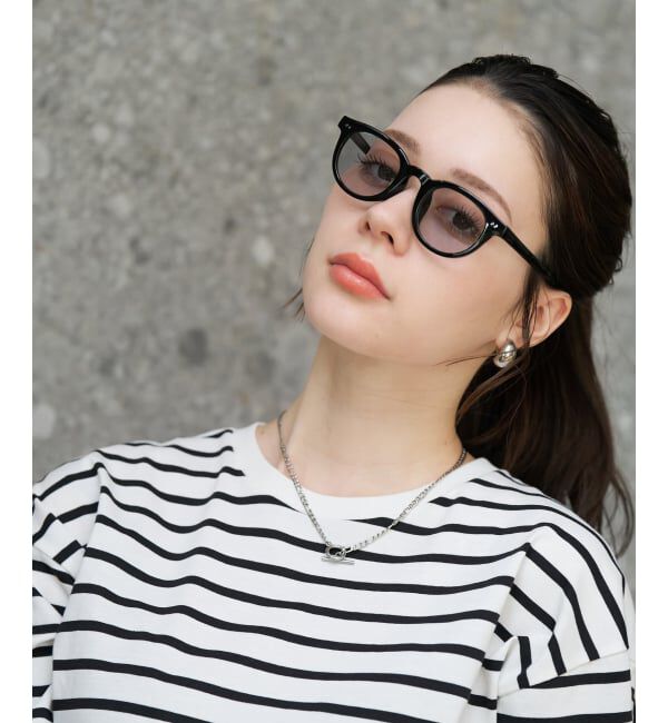  「【WEB限定】SUNCUTGlasses/UV100%CUT ウェリントン型サングラス | カラーレンズ 太縁 紫外線対策 UVカット」|サングラス|