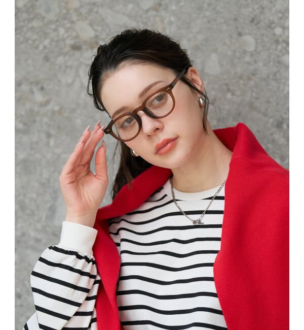  「【WEB限定】SUNCUTGlasses/UV100%CUT ウェリントン型サングラス | カラーレンズ 太縁 紫外線対策 UVカット」|サングラス|薄ブラウン1
