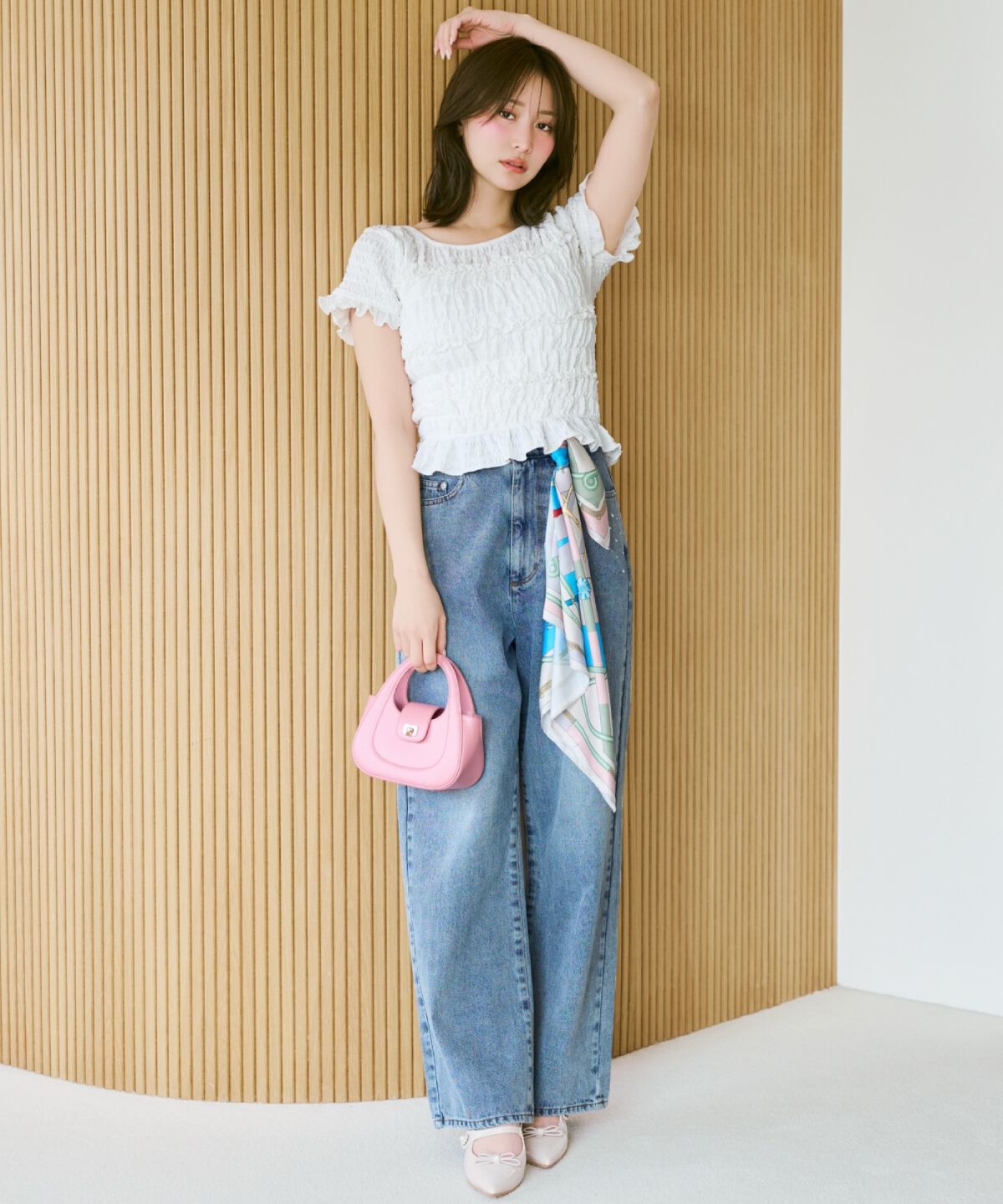 WILLSELECTION「シャーリングフリルトップス」|Tシャツ・カットソー|