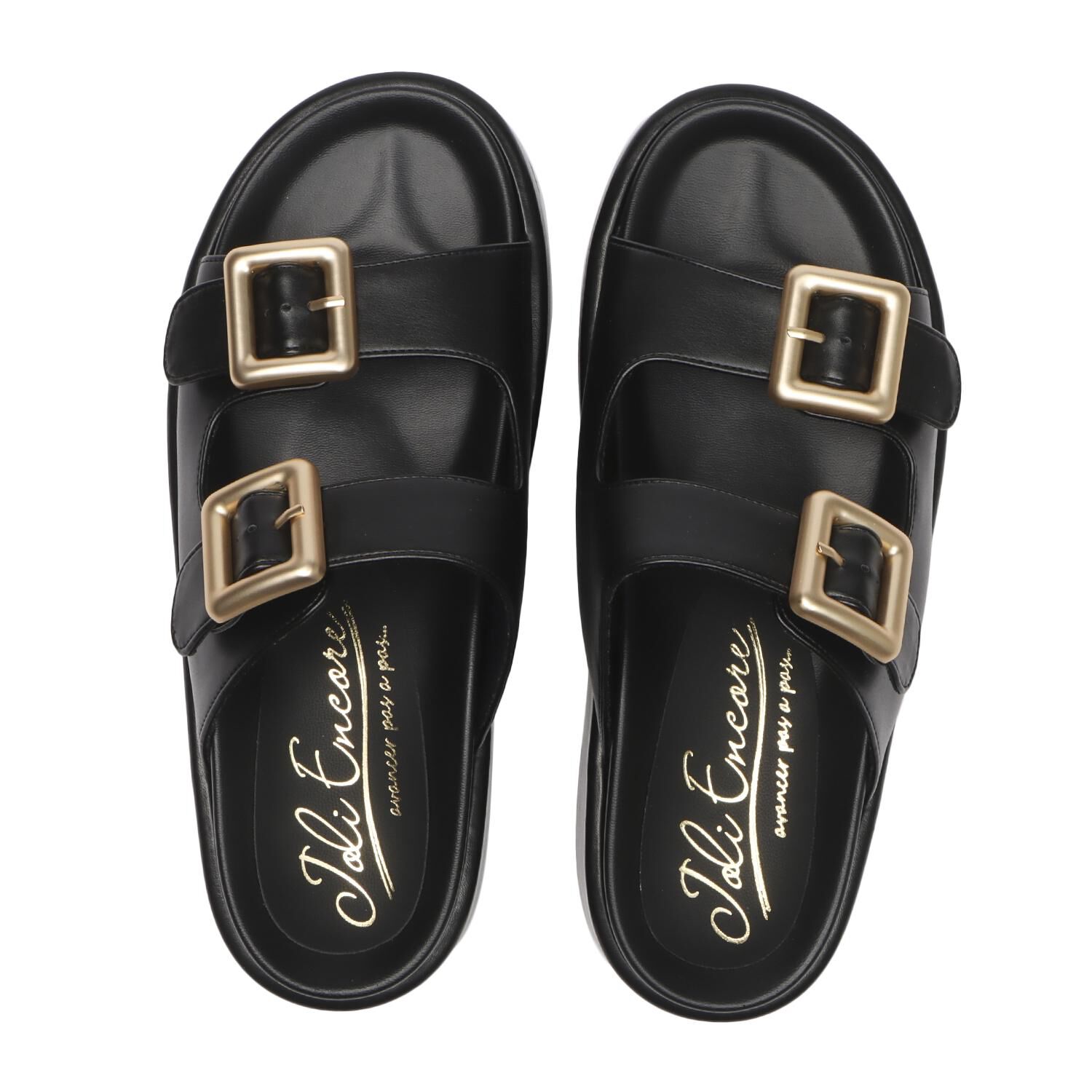 JOLI ENCORE「【JOLI ENCORE(FR)】DOUBLE BELT PLATFORM SANDALS」|サンダル|