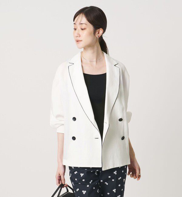 UNITED ARROWS「パイピング ドルマン ブラウス ジャケット ‐ウォッシャブル‐」|テーラードジャケット|