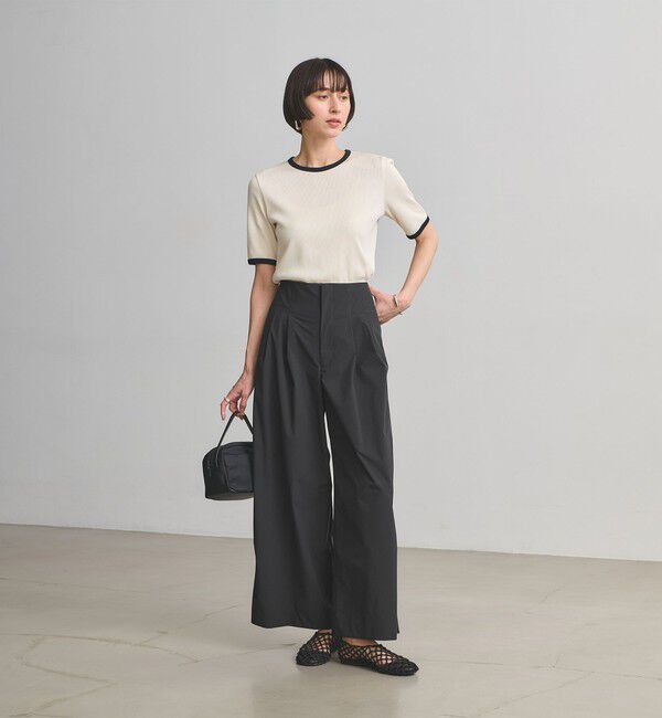 UNITED ARROWS「イージー ワイドパンツ ‐はっ水 UVカット 防シワ ウォッシャブル‐」|スラックス|