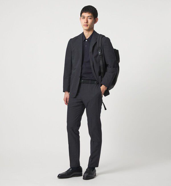 UNITED ARROWS「COOL DOTS プリント ノープリーツ テーパード パンツ UA COZY ウォッシャブル 2WAYストレッチ」|スラックス|