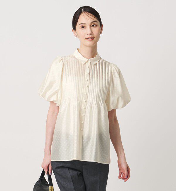 UNITED ARROWS「ドットエンボス ピンタック ブラウス ‐ウォッシャブル‐」|シャツ・ブラウス|