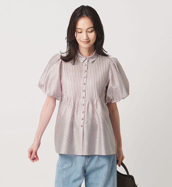 UNITED ARROWS「ドットエンボス ピンタック ブラウス ‐ウォッシャブル‐」|シャツ・ブラウス|
