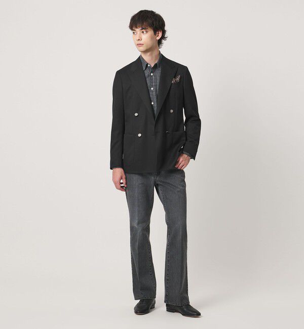 UNITED ARROWS「ギャバジン ダブル 4ボタン ブレザー SーMODEL」|テーラードジャケット|