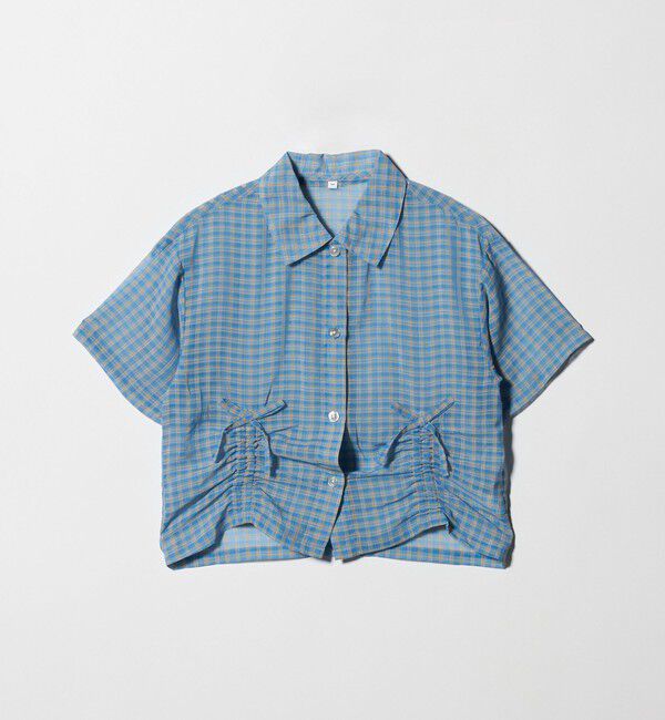 UNITED ARROWS green label relaxing「シースルー チェック シャツ / キッズ  140cm-160cm」|シャツ・ブラウス|LT.BLUE