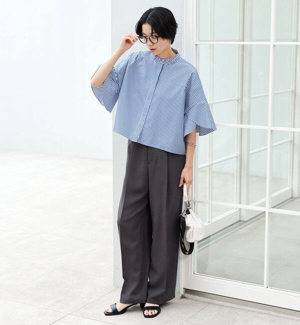 UNITED ARROWS green label relaxing「フレアスリーブ ブラウス 接触冷感」|シャツ・ブラウス|