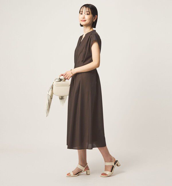 UNITED ARROWS green label relaxing「シアー タック フレア フレンチスリーブ ワンピース」|ワンピース|