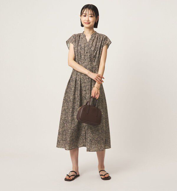 UNITED ARROWS green label relaxing「シアー タック フレア フレンチスリーブ ワンピース」|ワンピース|