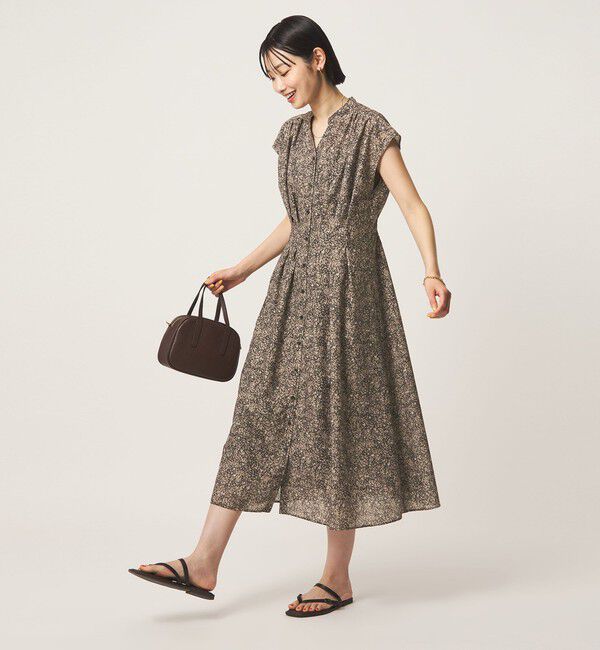 UNITED ARROWS green label relaxing「シアー タック フレア フレンチスリーブ ワンピース」|ワンピース|