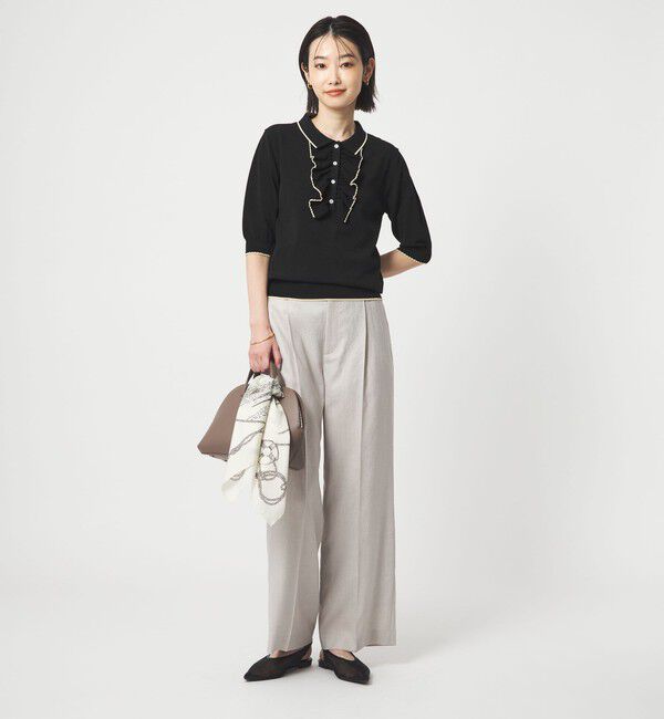 UNITED ARROWS green label relaxing「フリル ポロニット」|ニット・セーター|