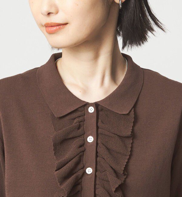 UNITED ARROWS green label relaxing「フリル ポロニット」|ニット・セーター|