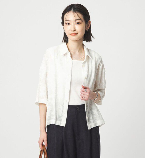 UNITED ARROWS green label relaxing「カット ジャガード ショートスリーブ シャツ」|シャツ・ブラウス|