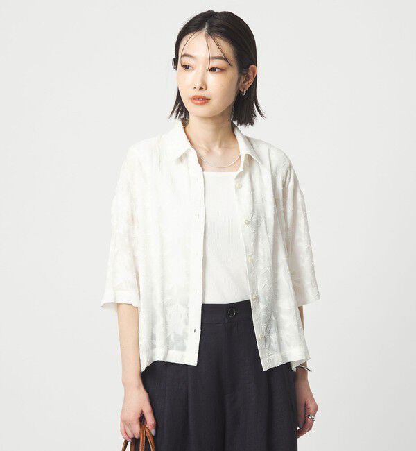 UNITED ARROWS green label relaxing「カット ジャガード ショートスリーブ シャツ」|シャツ・ブラウス|