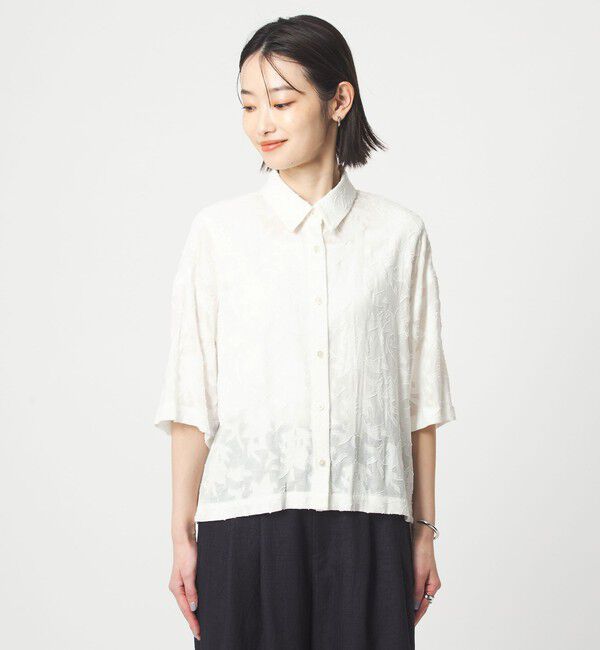 UNITED ARROWS green label relaxing「カット ジャガード ショートスリーブ シャツ」|シャツ・ブラウス|