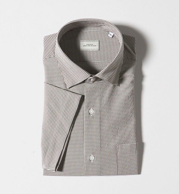 UNITED ARROWS green label relaxing「ポリエステル ラッカン ギンガムチェック スタンダード スナップ ボタンダウン 半袖 シャツ -ストレッチ・」|シャツ・ブラウス|
