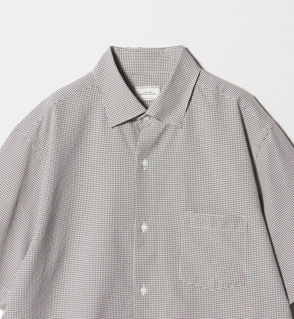 UNITED ARROWS green label relaxing「ポリエステル ラッカン ギンガムチェック スタンダード スナップ ボタンダウン 半袖 シャツ -ストレッチ・」|シャツ・ブラウス|