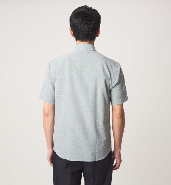 UNITED ARROWS green label relaxing「ポリエステル ラッカン ギンガムチェック スタンダード スナップ ボタンダウン 半袖 シャツ -ストレッチ・」|シャツ・ブラウス|