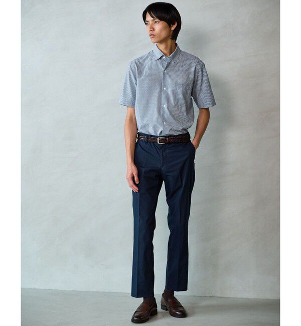UNITED ARROWS green label relaxing「ポリエステル ラッカン ギンガムチェック スタンダード スナップ ボタンダウン 半袖 シャツ -ストレッチ・」|シャツ・ブラウス|