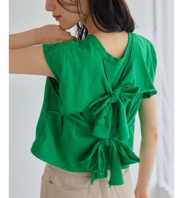 EMMEL REFINES「＜EMMEL REFINES＞EM 2リボン ショート プルオーバー」|Tシャツ・カットソー|