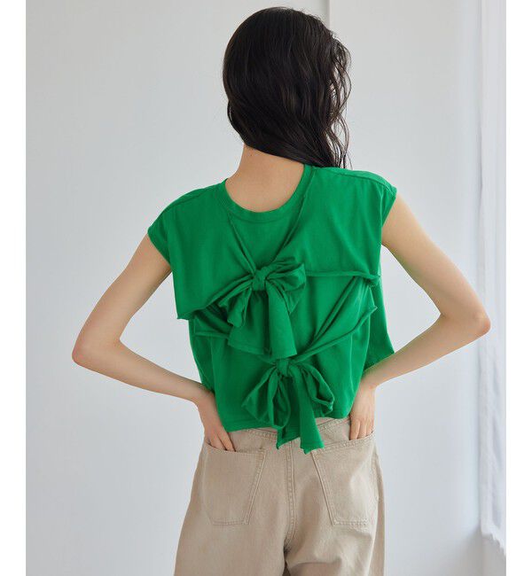 EMMEL REFINES「＜EMMEL REFINES＞EM 2リボン ショート プルオーバー」|Tシャツ・カットソー|
