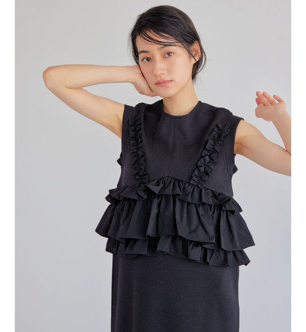 EMMEL REFINES「＜EMMEL REFINES＞EM ドッキングフリル カットソー ワンピース」|ワンピース|