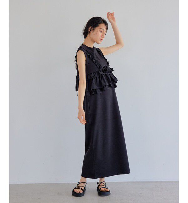 EMMEL REFINES「＜EMMEL REFINES＞EM ドッキングフリル カットソー ワンピース」|ワンピース|