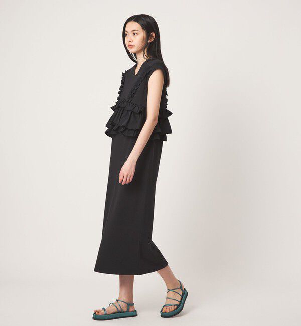EMMEL REFINES「＜EMMEL REFINES＞EM ドッキングフリル カットソー ワンピース」|ワンピース|