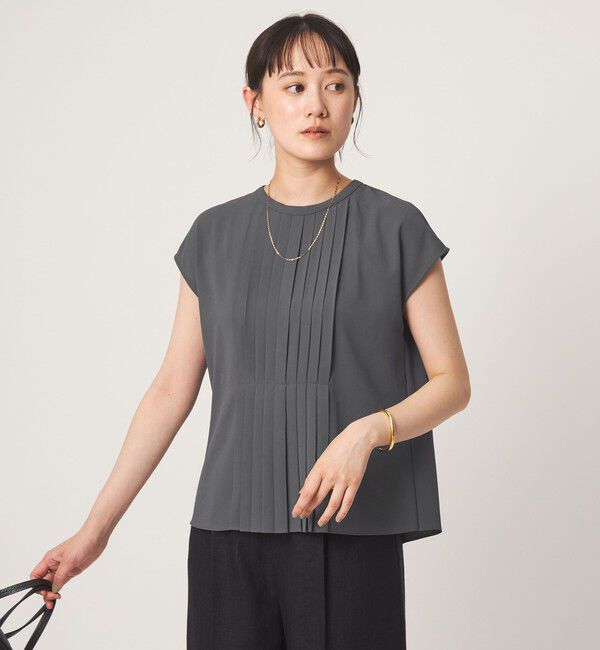 UNITED ARROWS green label relaxing「プリーツ キリカエ フレンチスリーブ ブラウス」|シャツ・ブラウス|