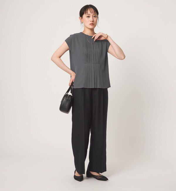 UNITED ARROWS green label relaxing「プリーツ キリカエ フレンチスリーブ ブラウス」|シャツ・ブラウス|