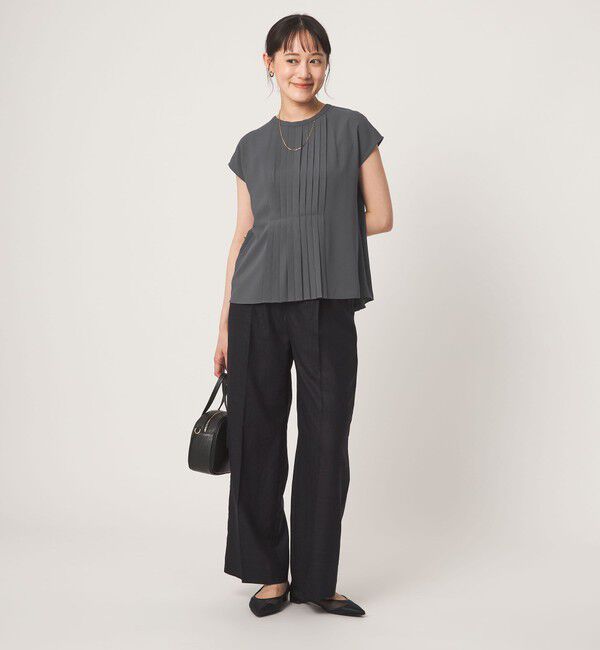 UNITED ARROWS green label relaxing「プリーツ キリカエ フレンチスリーブ ブラウス」|シャツ・ブラウス|