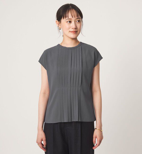 UNITED ARROWS green label relaxing「プリーツ キリカエ フレンチスリーブ ブラウス」|シャツ・ブラウス|