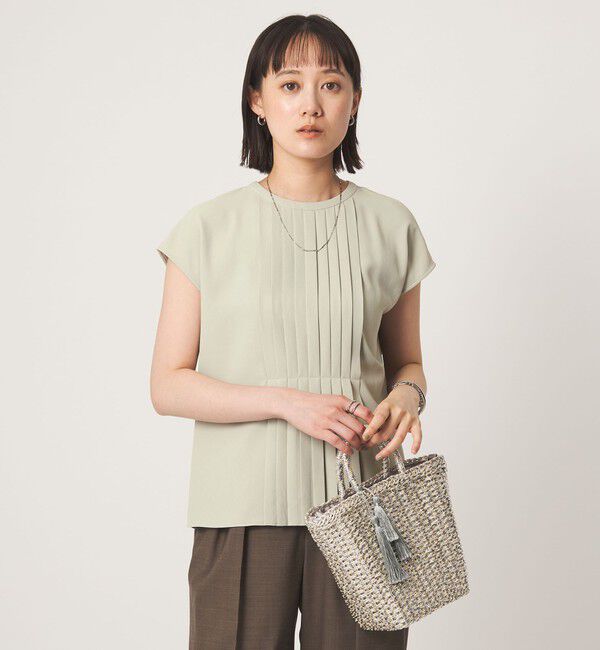 UNITED ARROWS green label relaxing「プリーツ キリカエ フレンチスリーブ ブラウス」|シャツ・ブラウス|