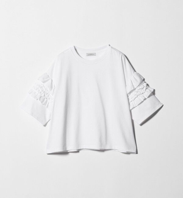 UNITED ARROWS green label relaxing「【WEB限定】＜at ease＞袖フリル  ショートスリーブ カットソー」|Tシャツ・カットソー|